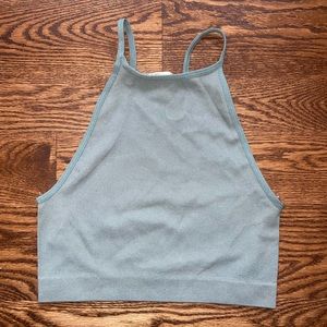 halter ripped crop top